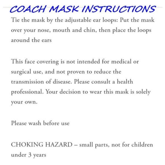 COACH BURGANDY UNICORN FACE MASK WITH VINTAGE ROSE PRINT - Picture 4 of 6